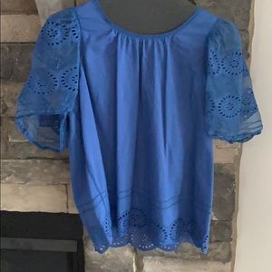 Sea NY Blue Cotton Blouse
